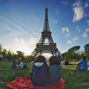 Visite de pique-nique du jardin de Montmartre
